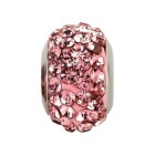 Edelstahl Großlochperle mit Strass Shamballa Rose ID 5mm