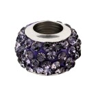 Edelstahl Großlochperle mit Strass Shamballa Tanzanite ID 5mm