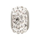 Perlina in acciaio inox con strass Shamballa Crystal ID 5mm