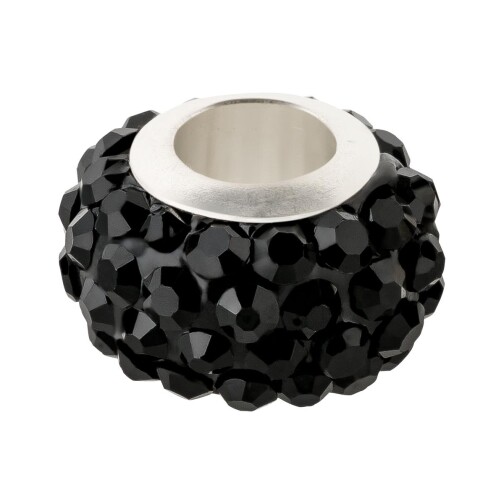 Shamballa Großlochperle Jet 12mm (ID 5mm)