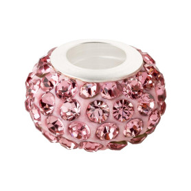 Brillante cuenta Shamballa agujero grande Rose ID 5mm