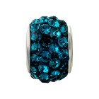 Cuenta Shamballa de gran agujero Indicolite 12mm (ID 5mm)