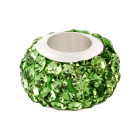 Brillante cuenta Shamballa agujero grande Peridot ID 5mm