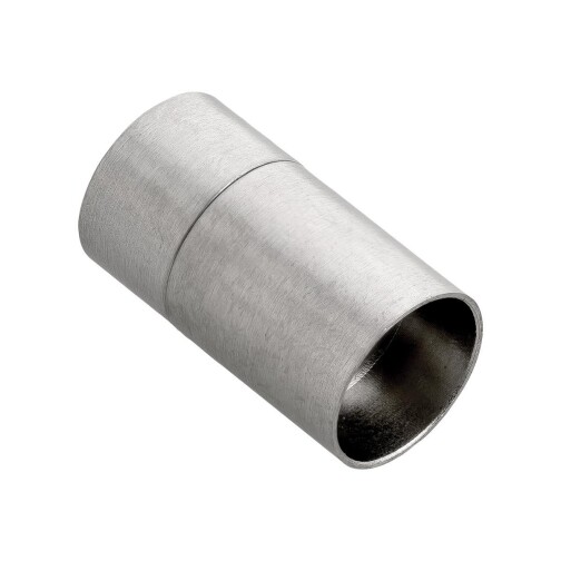 Stainless steel magnetic clasp Cylinder 20x11mm (ID 10mm) brushed