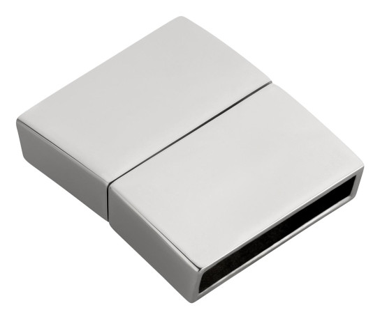 Chiusura magnetica in acciaio inox rettangolare lucida (ID 15x3 mm)