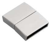 Chiusura magnetica in acciaio inox rettangolare lucida (ID 15x3 mm)