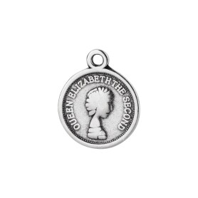 Zamak pendant Coin silver antique 13mm 999° silver...