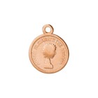 Zamak pendant Coin rose gold 13mm 24K rose gold plated