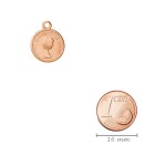 Zamak pendant Coin rose gold 13mm 24K rose gold plated