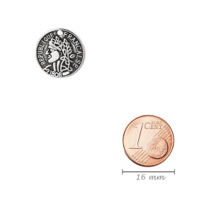 Zamak-Anhänger Münze antik silber 15mm 999°...