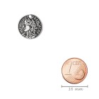 Pendente in zama Moneta argento antico 15mm 999° placcato argento