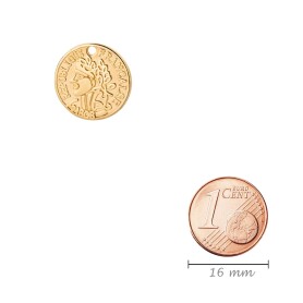 Zamak-Anhänger Münze gold 15mm 24K vergoldet