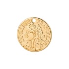 Zamak pendant Coin gold 15mm 24K gold plated