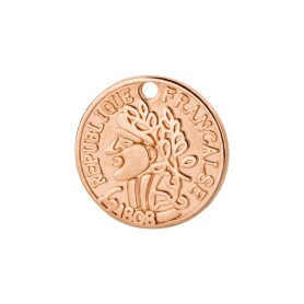 Zamak-Anhänger Münze rose gold 15mm 24K rose...