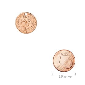 Zamak-Anhänger Münze rose gold 15mm 24K rose...