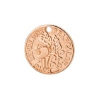Zamak pendant Coin rose gold 15mm 24K rose gold plated