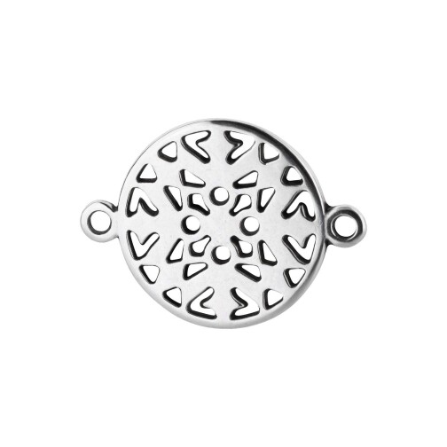 Colgante/Conector de Zamak Filigrana de plata antigua 20x15mm plateado 999°