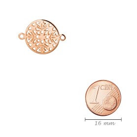 Zamak pendant/connector filigree rose gold 20x15mm 24K...