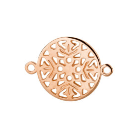 Zamak filigree pendant / connector rose gold 20x15mm rose...