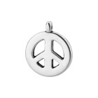 Pendentif en zamak Symbole de paix argent antique 15x18mm 999° plaqué argent