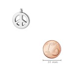 Pendentif en zamak Symbole de paix argent antique 15x18mm 999° plaqué argent