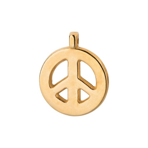Zamak-Anhänger Peace Zeichen gold 15x18mm 24K vergoldet
