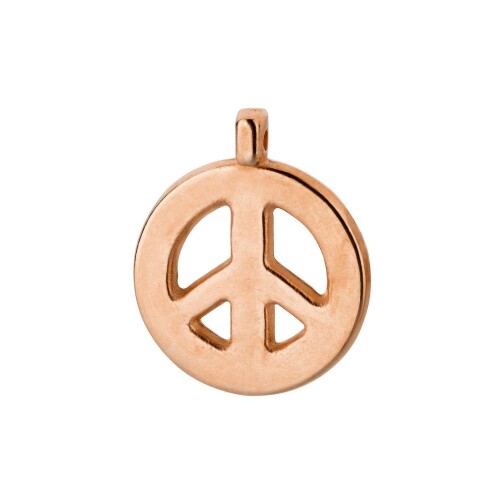 Zamak-Anhänger Peace Zeichen rose gold 15x18mm 24K vergoldet