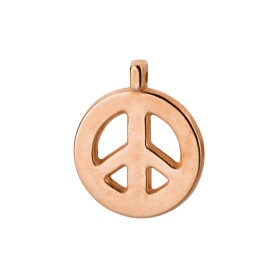 Zamak-Anhänger Peace Zeichen rose gold 15x18mm 24K...