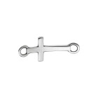 Zamac pendant/connector cross antique silver 14x8mm 999° silver plated