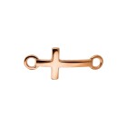 Colgante/Conector de Zamak Cruza de oro rosa 14x8mm chapado en oro rosa 24K