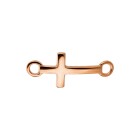 Zamak-Anhänger/Zwischenteil Kreuz rose gold 14x8mm 24K rose vergoldet