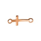 Zamak-Anhänger/Zwischenteil Kreuz rose gold 14x8mm 24K rose vergoldet