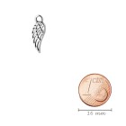 Pendentif en zamak Aile filigrane argent antique 18x6mm 999° plaqué argent