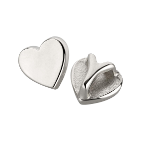 Zamak sliding bead Heart silver antique ID 5x2mm 999°...