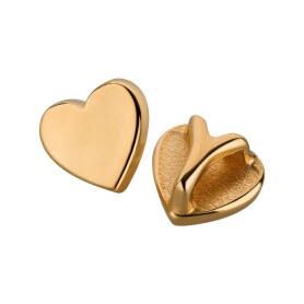 Zamak sliding bead Heart gold ID 5x2mm 24K gold plated