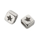 Cuenta deslizante de Zamak Cuadrada estrella de plata antigua ID 5x2mm 999° bañado en plata