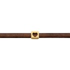 Perlina scorrevole Zamak Quadrata Cuore oro ID 5x2mm argento placcato oro 24K