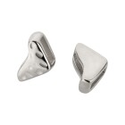 Cuenta deslizante de Zamak Medio cuadrado martillado de plata antigua ID 5x2mm 999° bañado en plata