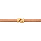 Zamak schuifkraal / schuiver half vierkant gehamerd goud ID 5x2mm 24K verguld