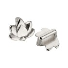 Zamak Schiebeperle Lotusblume antik silber ID 5x2mm 999° versilbert