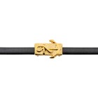 Zamak schuifkraal / schuiver rechthoek anker motief goud ID 5x2mm 24K verguld