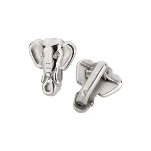Cuenta deslizante de Zamak Cabeza de elefante de plata antigua ID 5x2mm 999° chapado en plata