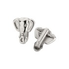 Cuenta deslizante de Zamak Cabeza de elefante de plata antigua ID 5x2mm 999° chapado en plata
