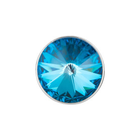 Slider plata antigua 14mm (ID 10x2mm) con Rivoli en Crystal Ocean DeLite 12mm 999° plateado estilo antiguo