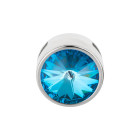 Slider plata antigua 14mm (ID 10x2mm) con Rivoli en Crystal Ocean DeLite 12mm 999° plateado estilo antiguo
