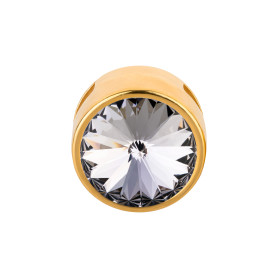 Slider doré 14mm (ID 10x2mm) avec Rivoli en Smoky...