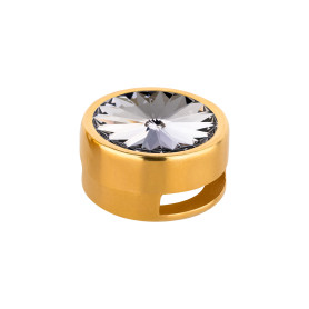 Slider doré 14mm (ID 10x2mm) avec Rivoli en Smoky Mauve 12mm 24K doré