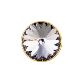 Schuivers met Rivoli Smoky Mauve 12mm (ID 10x2mm) goud