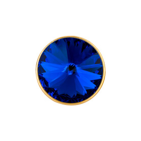 Slider mit Rivoli Majestic Blue 12mm (ID 10x2mm) gold