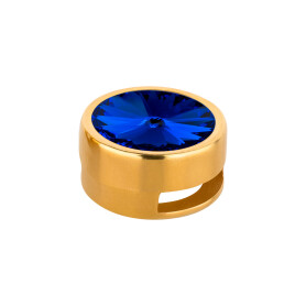 Slider mit Rivoli Majestic Blue 12mm (ID 10x2mm) gold